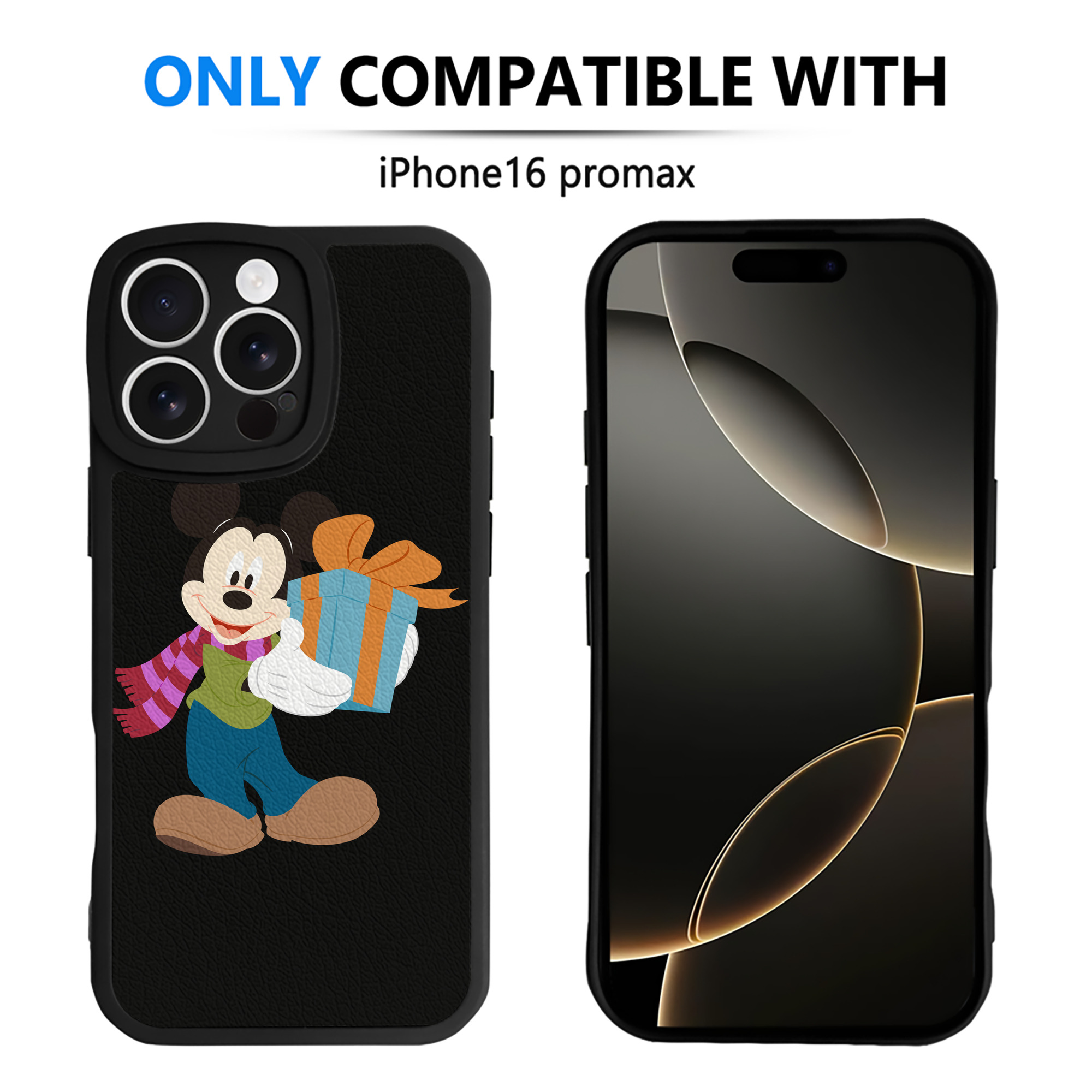 （画像用） ミッキーマウス Mickey Mouse 【iPhone 16シリーズ対応】シリコンスマホケース（レザー調） 材質：シリコン
